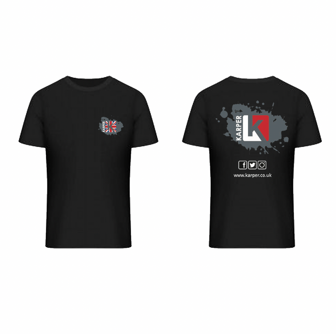 Black T Shirt (KARPER UK Splat Logo)