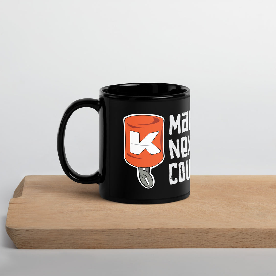 Make Your Next Cast Counter Black Glossy Mug