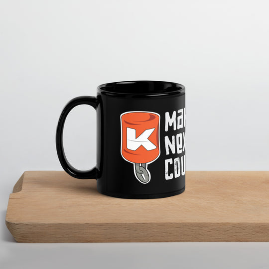 Make Your Next Cast Counter Black Glossy Mug