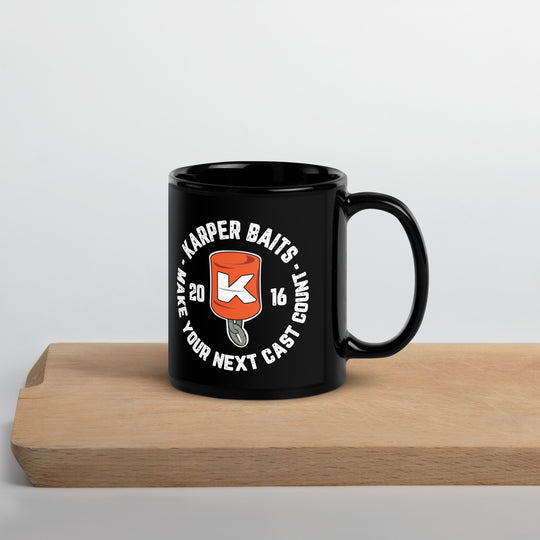 Circle Crest Black Glossy Mug