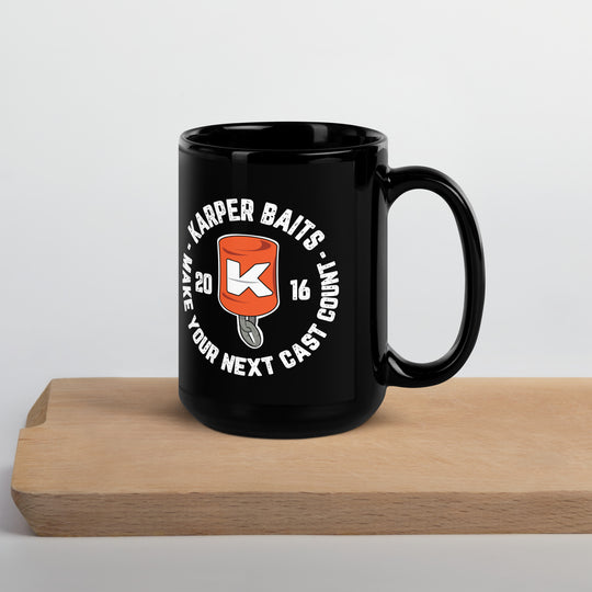 Circle Crest Black Glossy Mug